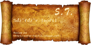 Sáfár Teofil névjegykártya